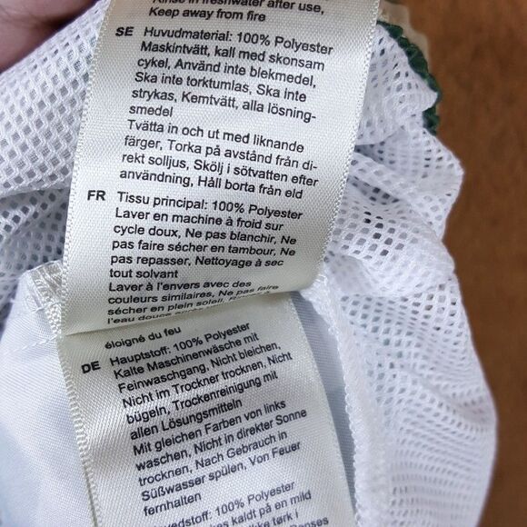 OAS Swimwear Mens Large Tan Green Wavy Pattern Swim Trunks Shorts ATLAS - Picture 6 of 10